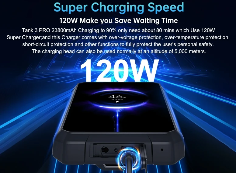 8849 Tank 3 Pro وحدة المعالجة المركزية الأبعاد 8200 120 هرتز 23800 مللي أمبير بطارية كبيرة جدًا ثلاثة هاتف ذكي مقاوم 16/18 جيجا بايت رام 512 جيجا بايت