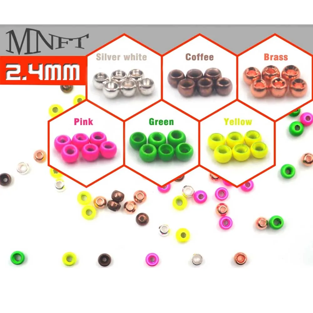 MNFT 20Pcs Brass Fly Tying Bead Beads Fly Fishing Materials Size 2mm 2.4mm 2.8mm 3.2mm 3.4mm 3.8mm