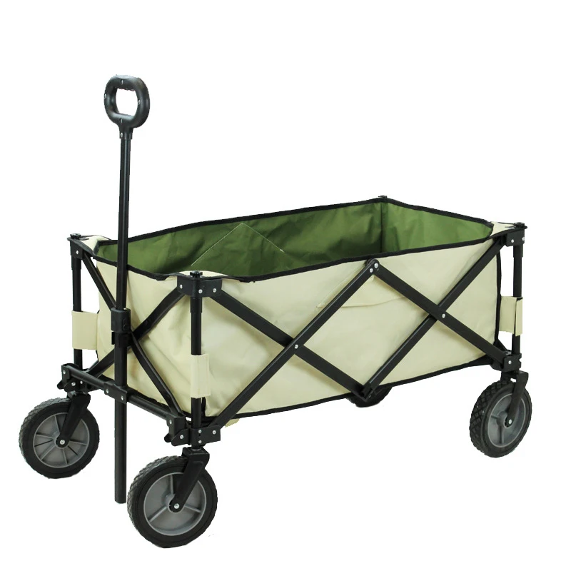 New High Strength Large Capacity Outdoor Camping Trolley Beach Collapsible Folding Wagon Cart Utility 4 Wheels