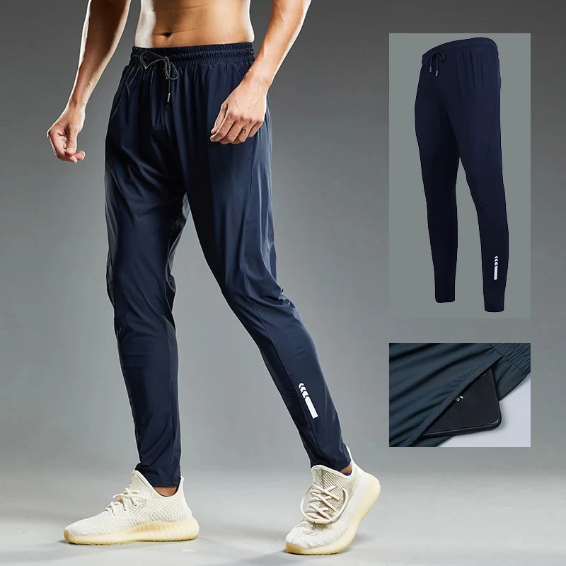 Summer Thin Ice Silk Sports Tide Brand Men\'s Feet Pants Quick-drying Outdoor Fashion Stretch Trousers Casual Men\'s Pants