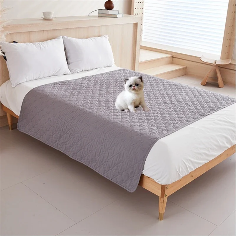 Solid Waterproof Bed Cover Washable Dustproof Mattress Protector Kids Pets Dog Cat Pad Bedspread Mat For Bedroom Livingroom