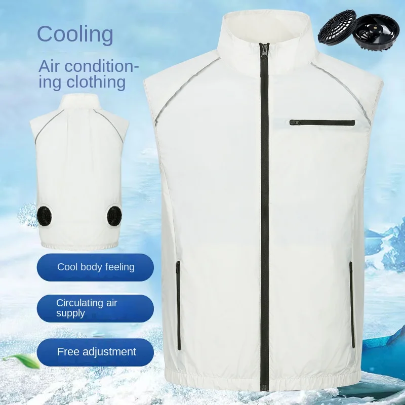 

2024 Refrigeration Vest USB Fan Air Conditioning Clothes Men's Fishing Camping Outdoor Cool Multi-functional Sleeveless Jacket