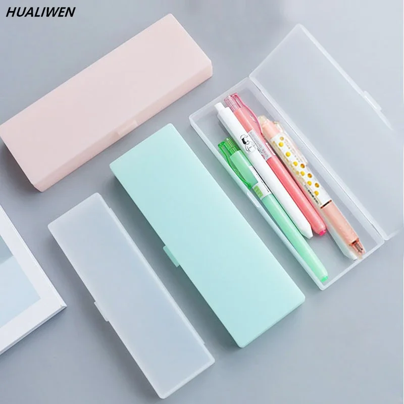 Transparent Plastic Pencil Box For Students Without Printing And Low Carbon Environmental Protection Pencil Case Stationery