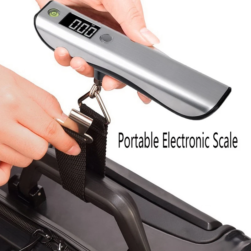 Portable Mini Suitcase Scale LED Display 50Kg/110Lb Digital Luggage Scale For Travel Bag Hanging Scales Weighing Balance