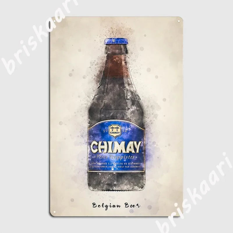 Belgian Beer Chimay Watercolor Design Metal Plaque Poster Retro Club Bar Wall Cave Plaques Tin sign Poster 12x8inch 20x30cm