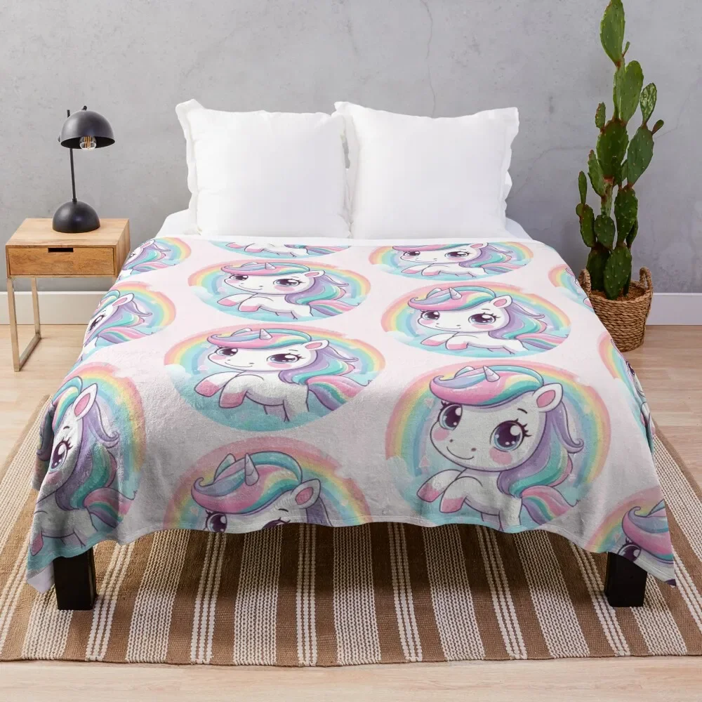 

Cute Unicorn Throw Blanket fluffy Thermal Flannel Fabric Blankets