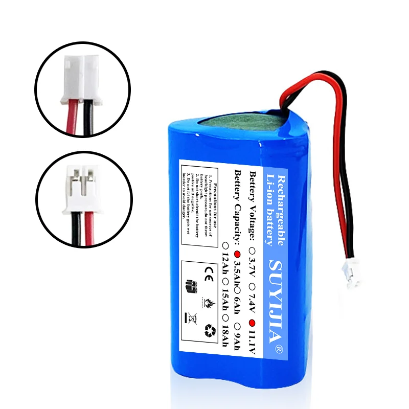 11.1V 3500mAh lithium battery pack 12V 3S1P 18650 Built-in BMS for electric beauty instrument hairdresser foot massager battery
