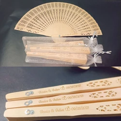 Personalized Engraved Wood Folding Hand Fan, Wedding Personality Fans, Birthday Customized, Baby Party Decor, Gifts for Guest, 1