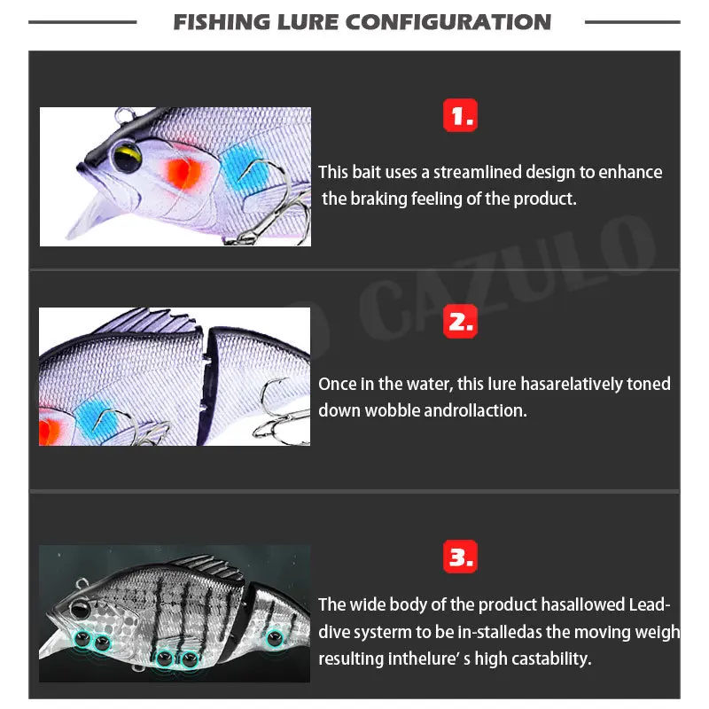 2022 Fishing Lure Vibration Swimbait 75mm 13g Slow Sinking Two Knot Wobblers Peche A La Carpe Isca Artificial Fishing Accesorios