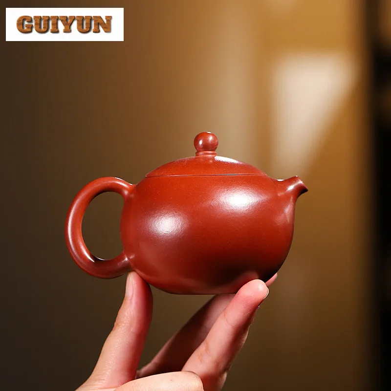 130ml Vintage Yixing Purple Clay Teapots Handmade Xishi Pot Raw Ore Dahongpao Mud Kettle With Filter Zisha Tea Set Tea Ceremony