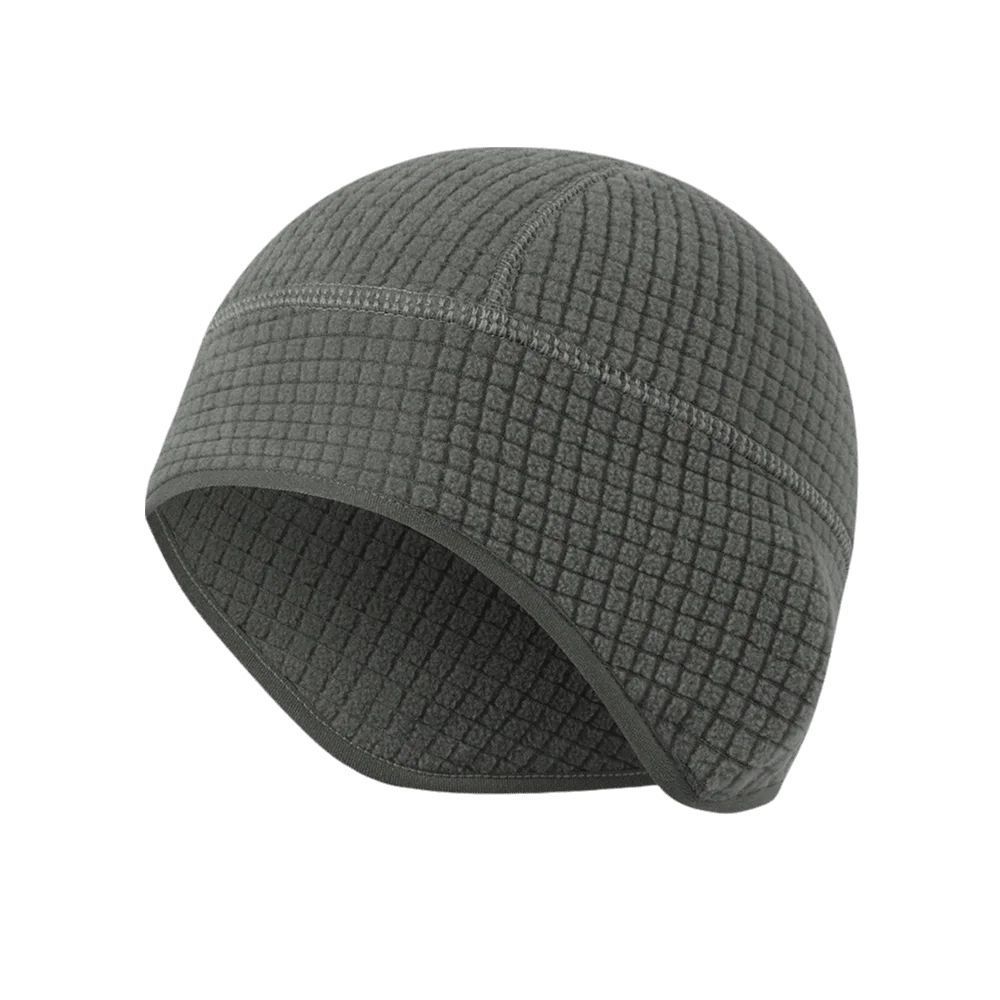Unisex Autumn Winter Cycling Earflap Grid Fleece Ski Helmet Liner Beanie cap Windproof Stretchy Thermal Skull Cap