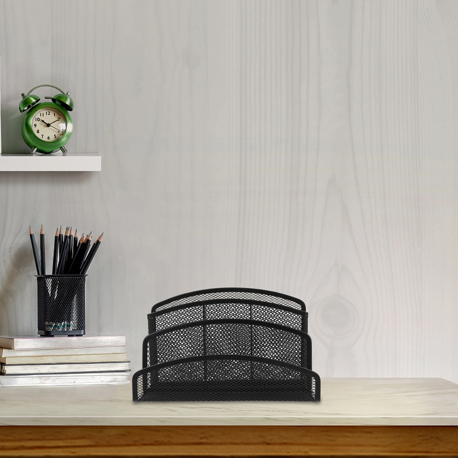 

Vertical Iron Mesh File Letter Holder Organizer For Desk Pen Compartments Desktop Document Storage Folder Rack Black Mesh Binder
