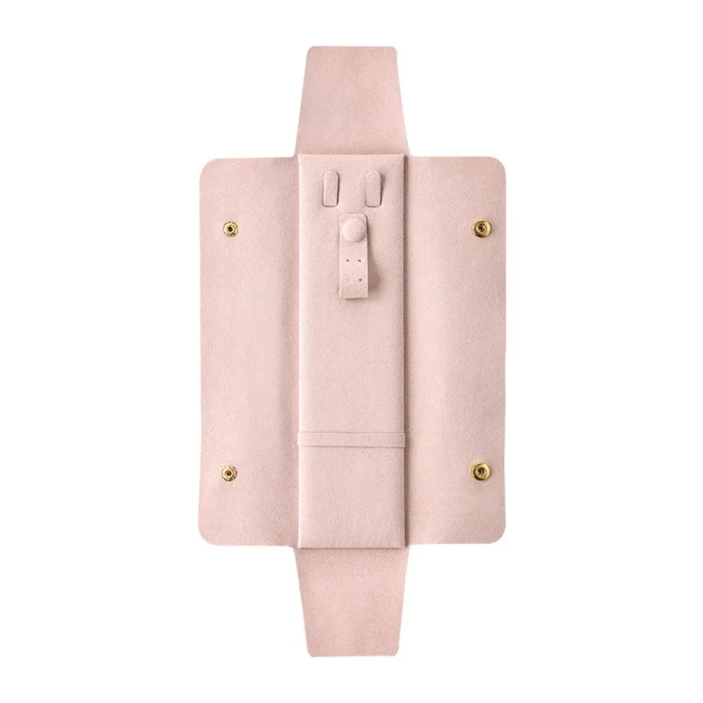 Microfiber Fabric Jewelry Pouch Built-In Necklace Clip Soft Necklace Storage Bag Mini Size Anti-Tarnish Gift Storage Sack