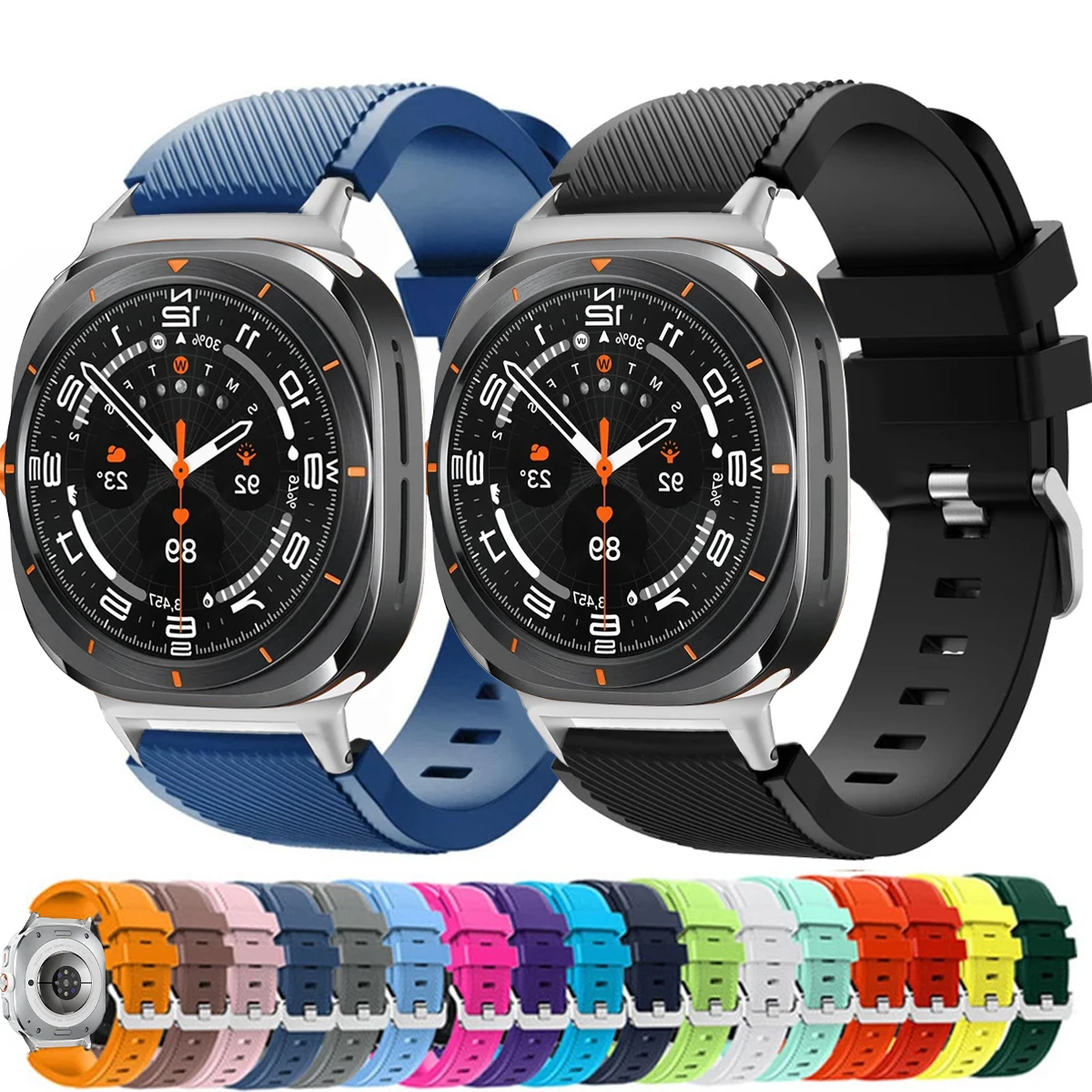 

No Gaps Silicone Band for Samsung Galaxy Watch 7 Ultra 47mm Sports Rubber bracelet Loop Strap for Galaxy Watch 7 Ultra 47mm Band