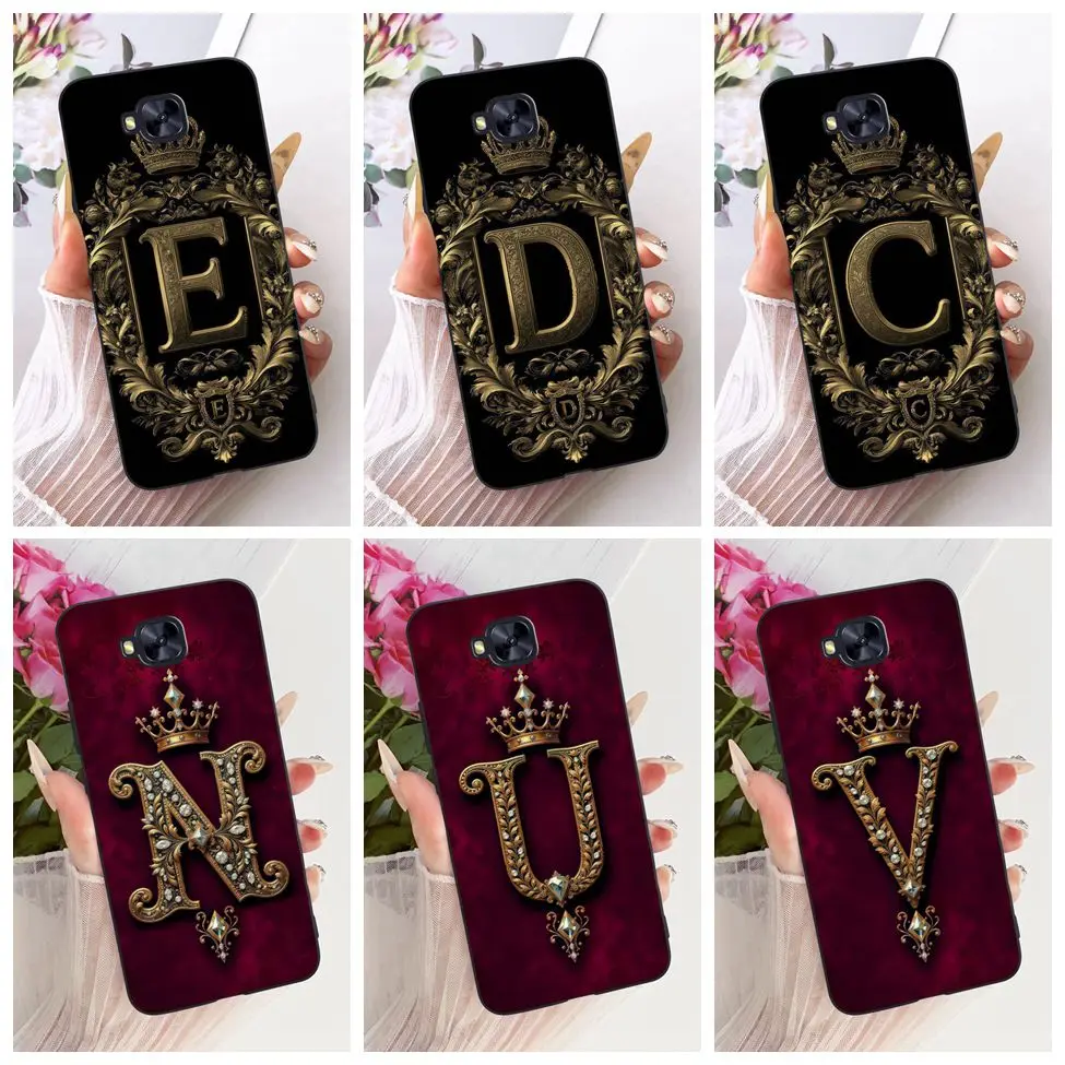 Funda para Asus ZD553KL, funda para Asus ZenFone 4 Selfie, funda de silicona de lujo con letras de la A a la Z, patrón plano 2D, carcasa suave para teléfono