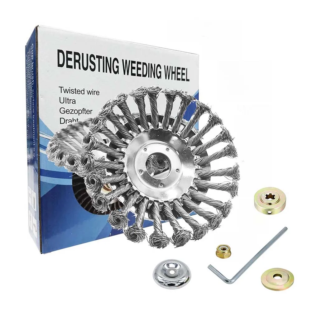 6 بوصة أسلاك الفولاذ آلة تقطيع الفراشي الانتهازي رئيس الاعشاب الآكل رئيس حديقة العشب الانتهازي رئيس لإزالة الصدأ العشب الطحلب