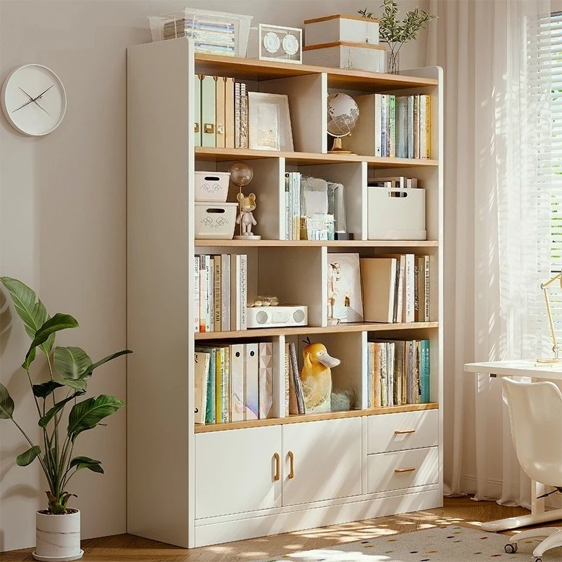 

Solid wood bookshelf Floor shelf Multi-layer living room locker Wall household