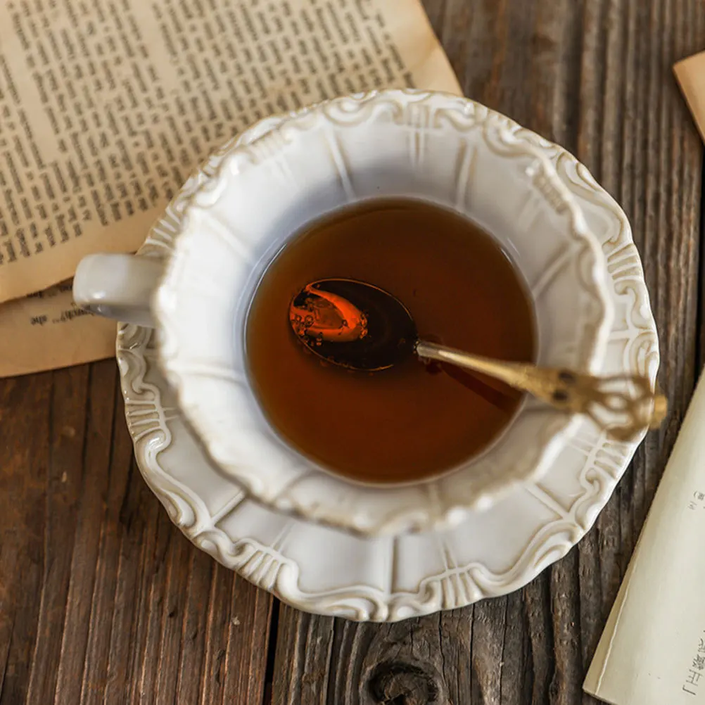 

Ceramic Mugs Cup and Plate Cereal Breakfast Afternoon Tea Coffee with Porcelain Cups Handle