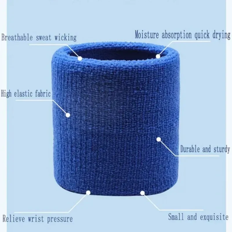 Solid Color Wristband Sports Anti-Sweat Wrist Protection with Sweat Absorption Breathable Material for Gym Exercise