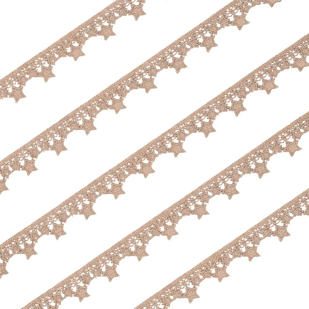 10 Yards Polyester Lace Ribbon for Clothes Accessories Dark Khaki 7/8 inch(22mm) 10.00 Yards(9.14m)/Set
