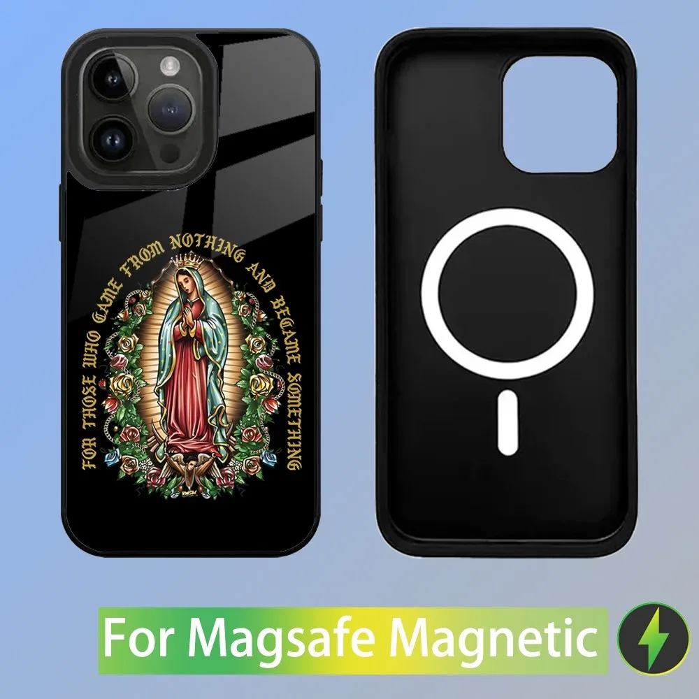 Virgen St.Mary Celestial Mother Phone Case For iPhone 16,15,14,13,12,11,Plus,Pro,Max Mini Magsafe Magnetic Wireless Charging