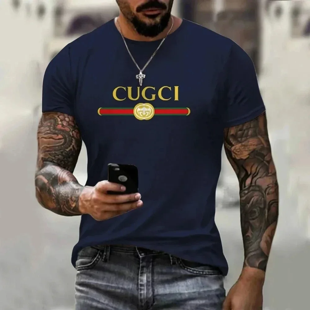 Camiseta con estampado de letras para hombre, camisa informal sencilla a la moda, Camiseta deportiva para hombre, camiseta Extra grande de manga