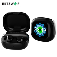 BlitzWolf BW-FYE16 Plus LED Screen TWS Earbuds bluetooth Earphone Colorful Touch Screen Active Noise Cancelling with Speaker