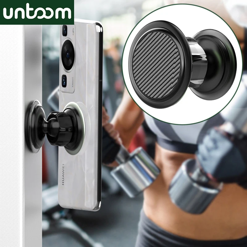 Dual Magnetic Phone Holder for Gym Workout Kitchen Metal Surface Double Side Strong Magnet Phone Mount for iPhone Samsung Xiaomi