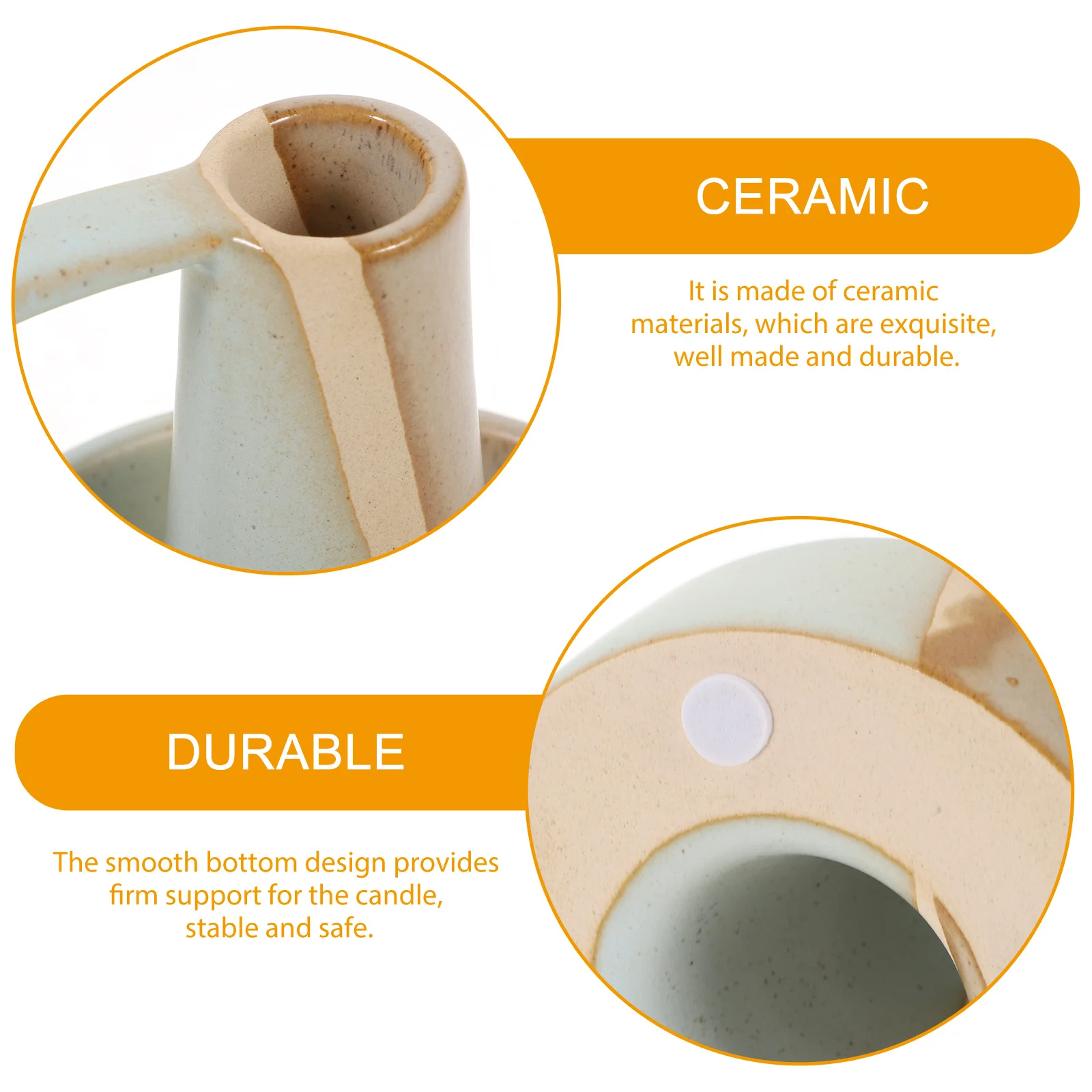 

2Pcs Ceramic Holder Retro Elegant Design Decorative Taper Holders for Festival Dinner Tabletop Decoration