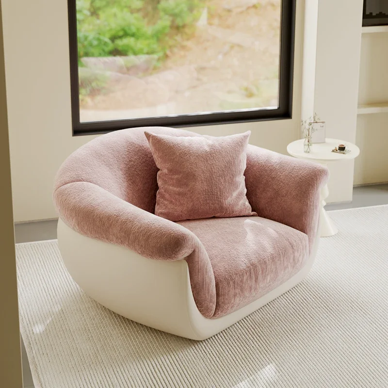 

Creative Lazy Sofa Living Room Minimalist Comfortable Modern Pink Sofa Small Fabric Replica Ergonomic Muebles Lounge Furniture