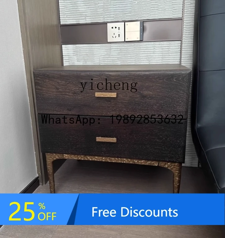 

Bedside Table White Oak Solid Wood Furniture Quiet Style Bedroom Storage Organizer Bedside Cabinet