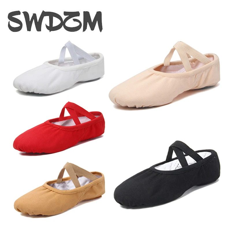 Girls Ballet Dance Shoes Canvas Women Dance Slippers Split Sole Ballroom Training Shoes for Children Adults Ballet Dance Shoes