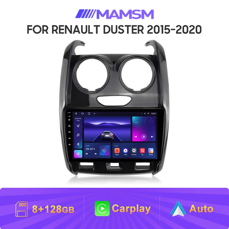 MAMSM WIFI+4G Carplay Android Car Radio For Renault Duster 2015-2020 GPS Navigation Multimedia Video Player Stereo Head Unit