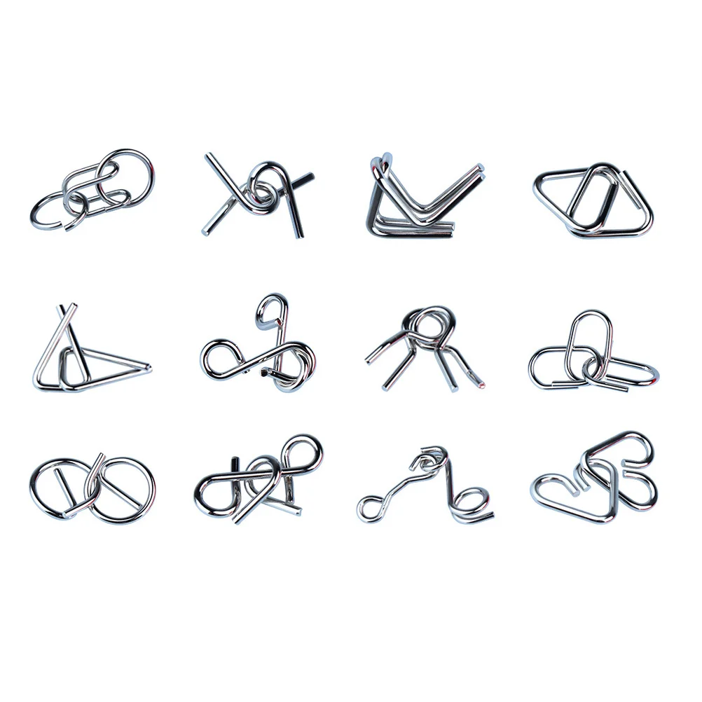 Set rompicapo in metallo Gioco cinese per bambini Adulti Allenamento Soluzione puzzle con fibbia ad anello mentale