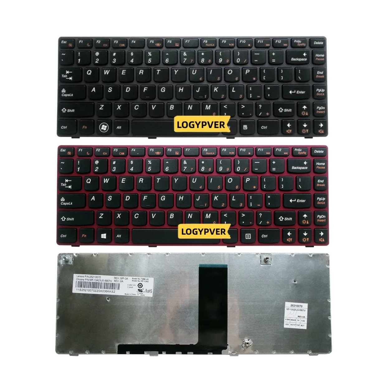 US Keyboard For LENOVO V480 V380 V380S V385 V480S V485 V380A V480A V480SA English Laptop Red Grey