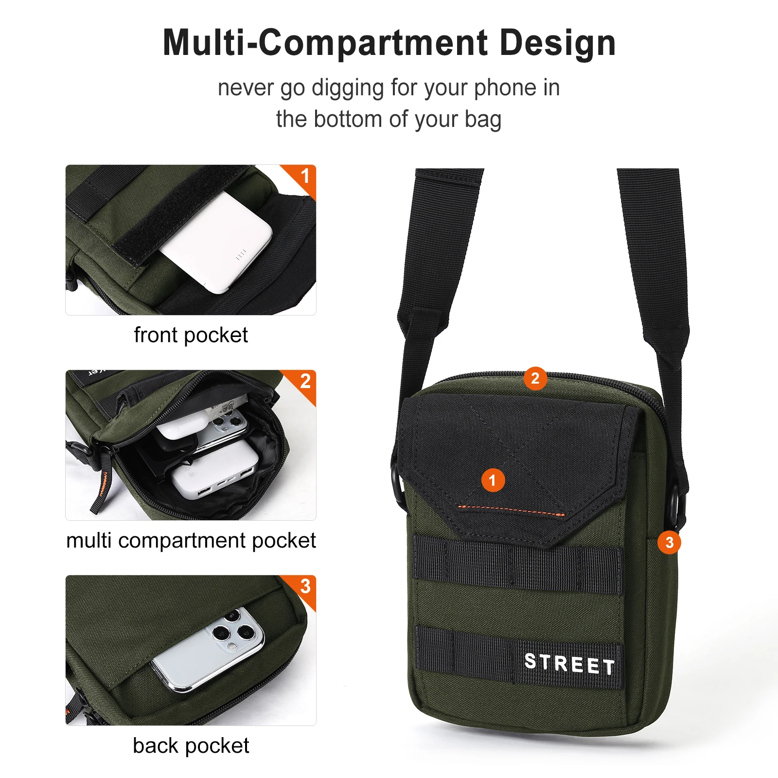Men's Crossbody Bag Shoulder Bag Classic Shoulder Bag Easy Versatile Small Bag Casual Travel Wallet  Mobile Phone Backpack