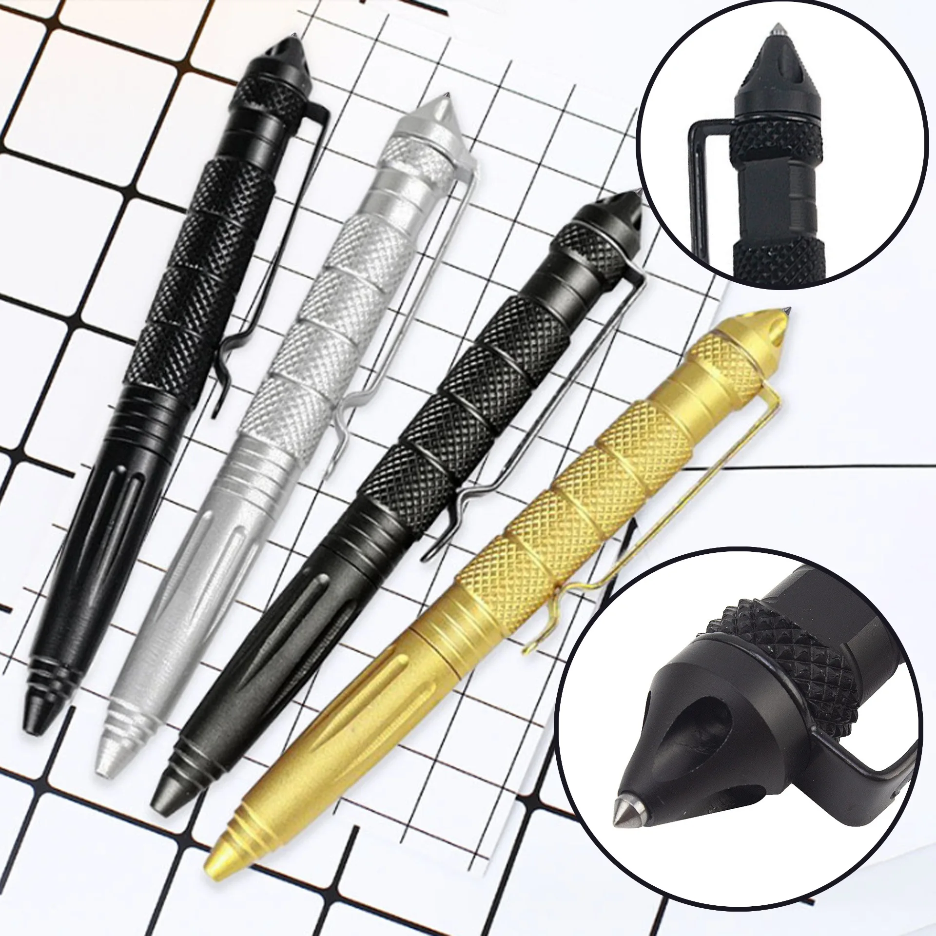 2026 Multi-Functional Alloy Military Tactical Pen School Student Office Ballpoint Pens Wilderness Survival EDC Tool