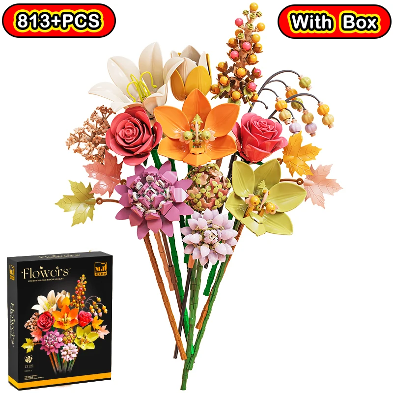 

NEW Romantic Roses Flowers Sunflowers Valentine's Day Gifts Daffodils Gardens House Building Blocks Bricks Sets Kids Kits Decor