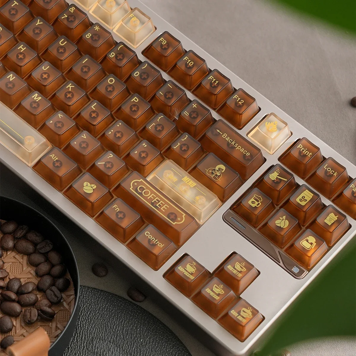 Cafe Fog Transparente Tastenkappen Cherry PC Wooting Brown Translucent Yellow Keycaps Alice Layout 2,25/2,75U Tastenkappen