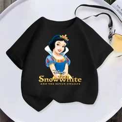 Disney Summer Kids Clothing T-shirt Girls Kids Top New Fashion Snow White cartoon toddler crewneck cool short-sleeved shirt