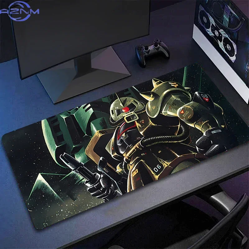 Red Splash Background Dark Comic Armored Warriors With Guns Mouse Pad, Rubber Non Slip Backing, Smooth Surface Gaming Desk Mat f