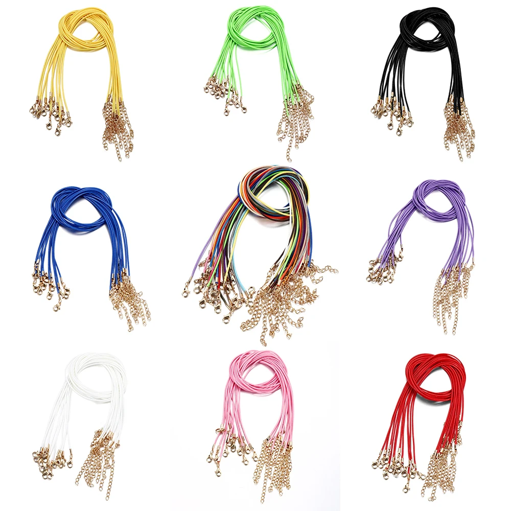 10Pcs/Lot 1.5mm Colorful Fauxs Leather Cord Adjustable Braided Rope For Necklace Bracelet DIY Jewelry Making Supplie Accessories