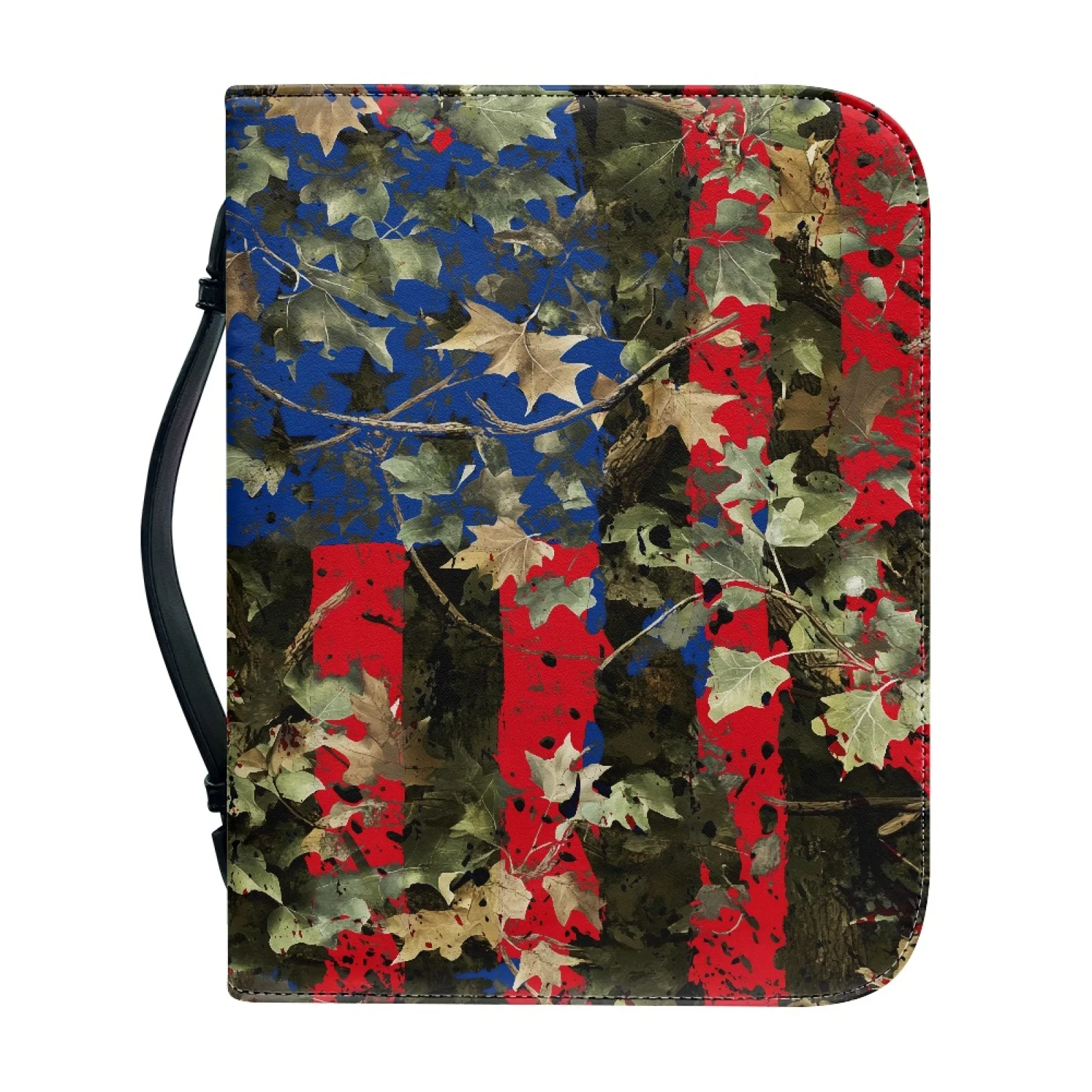 XIXIRIMIDO Camouflage Leaf Pattern Bible Book Covers PU Leather Large Capacity Church Bible Bag for Bible Study 2026 Trending