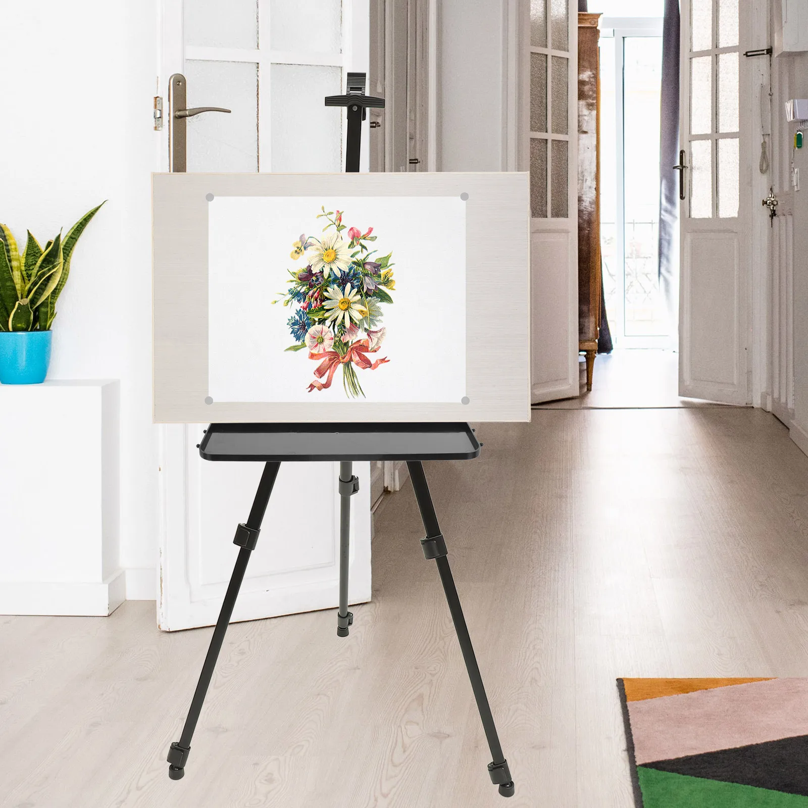 

Folding Tray for Artists Paints Plate Shelf Replacement Attachment Portable Plastic Easel Accessory Compatible with Tripod Rack