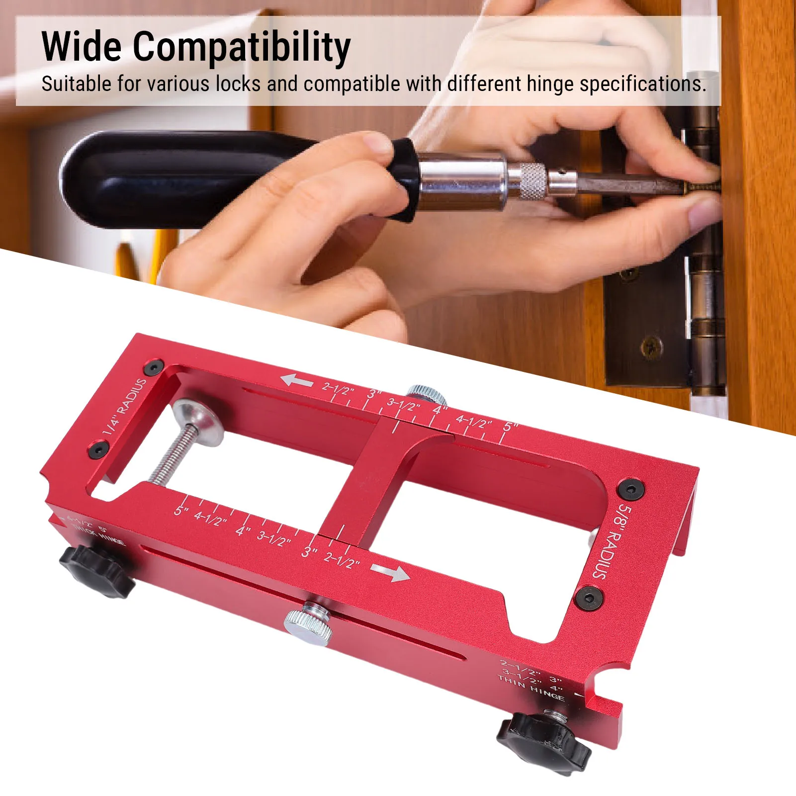 

Door Hinge Jig High Efficiency Aluminum Alloy Door Hinge Mortiser Installation Kit for Various Door Door Hinge Router Jig