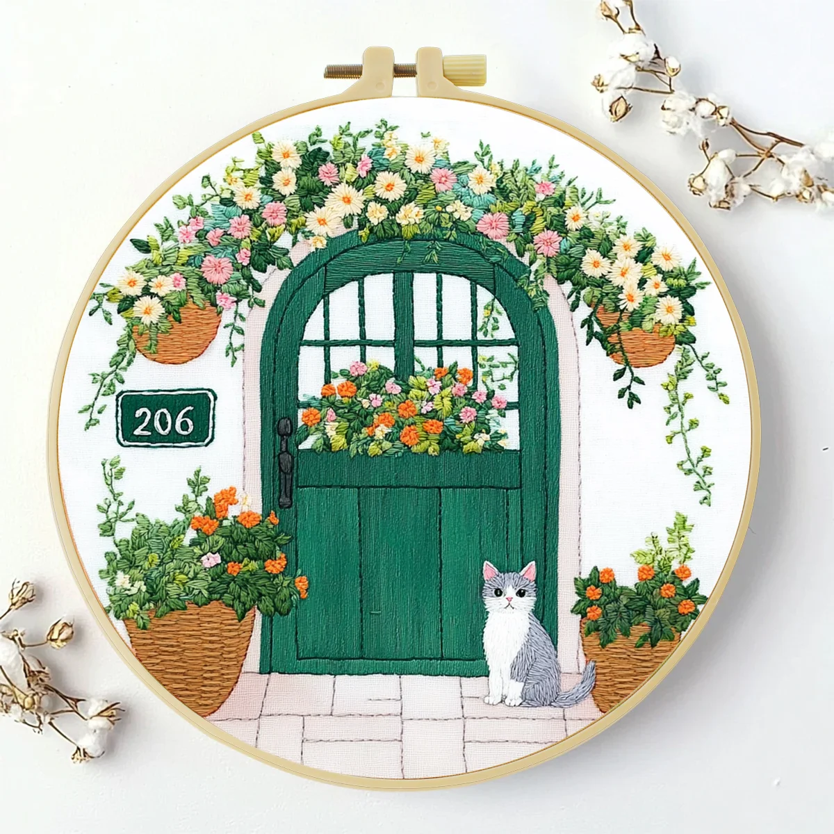 1개 20X20CM/15X15CM 7.87/6.3인치 자수 스타터 키트 DIY 키트 홈 데코