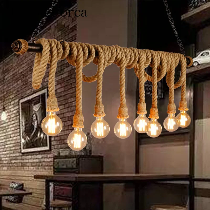 

Nordic Industrial wind rope retro clothing store Cafe Cafe pendant lamp Postage free