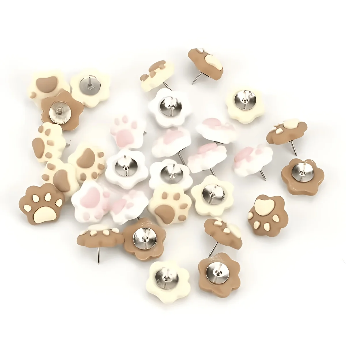 10pcs Creative Cute Paw Print Pushpins, for Pet Stores, Home, Office Cartoon Photo Wall Cork Board Felt Board Decoration Fixing