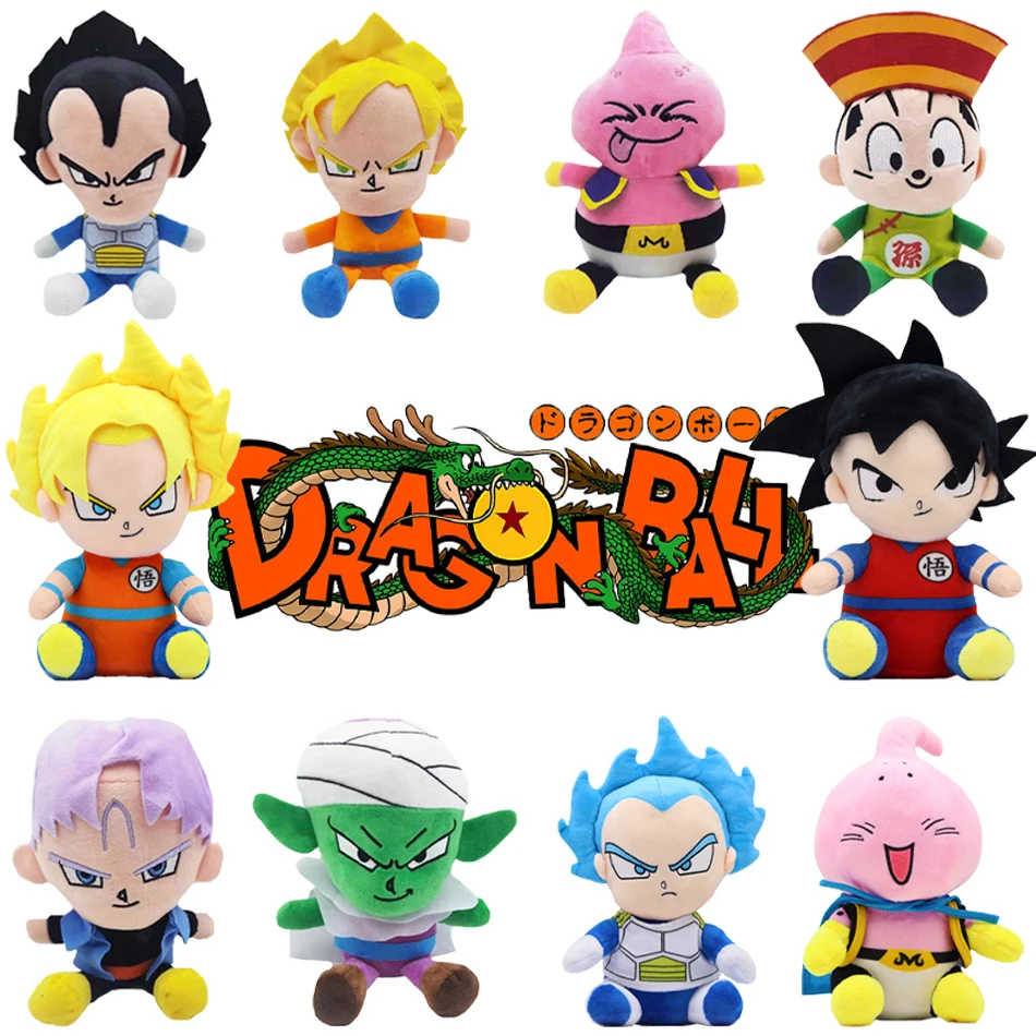 20cm Dragon Ball Z Japan Anime Plush Toys Super Saiyan Goku Vegeta Picollo Trunks Gohan Cartoon Figure Stuffed Dolls Gifts