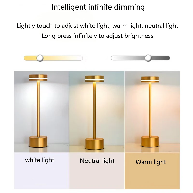 American I-Shaped Desk Lamp, Bedside Bar, Bedroom USB Charging Decorative Desk Lamp, Touch Atmosphere Portable Night Light